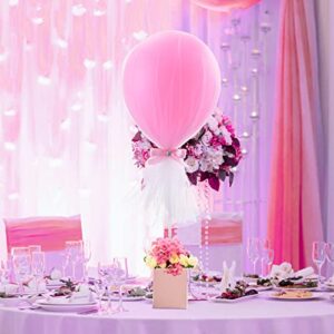 Pink Tulle Tutu Balloons with Candy Box for Baby Shower Centerpieces Girls Butterflies Birthday Party Wedding Table Decorations, with Inflate Balloons Pump, 6 Packs