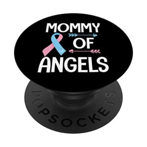 mommy of angels ribbon miscarriage awareness mom memory gift popsockets popgrip: swappable grip for phones & tablets