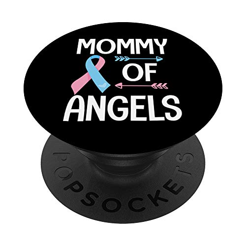 Mommy of angels ribbon miscarriage awareness mom memory gift PopSockets PopGrip: Swappable Grip for Phones & Tablets