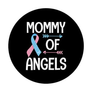 Mommy of angels ribbon miscarriage awareness mom memory gift PopSockets PopGrip: Swappable Grip for Phones & Tablets