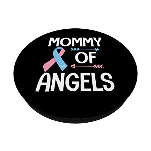 Mommy of angels ribbon miscarriage awareness mom memory gift PopSockets PopGrip: Swappable Grip for Phones & Tablets