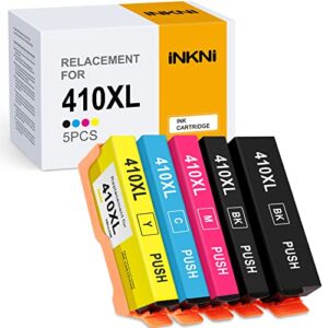 410xl ink cartridges remanufactured replacement for epson 410xl 410 xl t410xl for expression xp-7100 xp-830 xp-640 xp-630 xp-530 xp-635 printer (black, photo black, cyan, magenta, yellow, 5-pack)