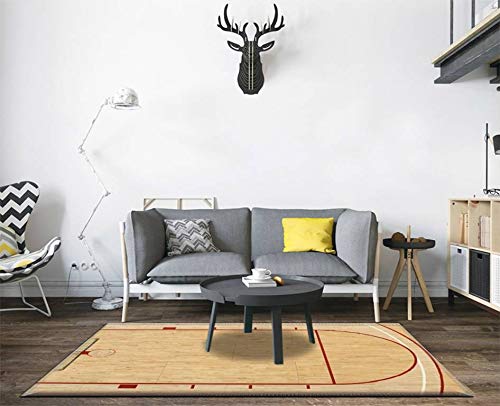 Home Area Runner Rug Pad an Aerial View Above Half of one end of a Basketball Court Thickened Non Slip Mats Doormat Entry Rug Floor Carpet for Living Room Indoor Outdoor Throw Rugs