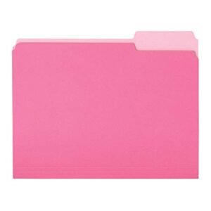 amazon basics file folders, letter size, 1/3 cut tab, pink, 36-pack