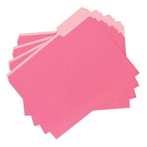 Amazon Basics File Folders, Letter Size, 1/3 Cut Tab, Pink, 36-Pack