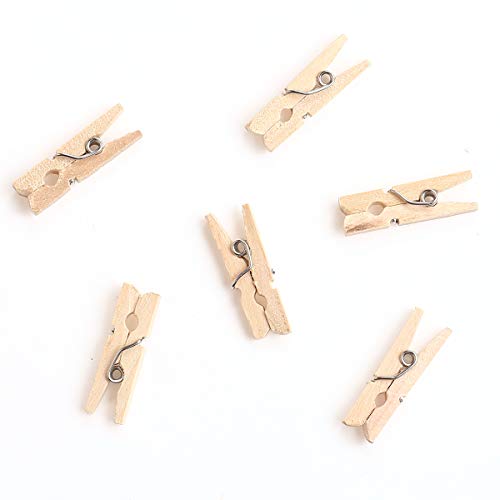 CCINEE 150 PCS Mini Wooden Clothespins,Multi-Function Clothespins Photo Paper Peg Pin Craft Clips for Home School Arts Crafts Decor, 1 Inch