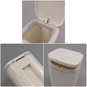 Morcte 1-Pack 0.5 Gallon Tiny Trash Can, 2 L Mini Desktop Garbage Can with Push Button Lid, White