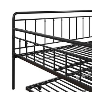 DHP Winston Metal Trundle, Full Size Spfa Bed Frame, Black Daybeds,