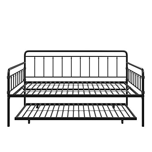 DHP Winston Metal Trundle, Full Size Spfa Bed Frame, Black Daybeds,