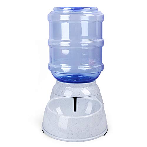 Pet Water Dispenser Station - 1 Gal Replenish Pet Waterer for Dog Cat Animal Automatic Gravity Water Drinking Fountain Bottle Bowl Dish Stand