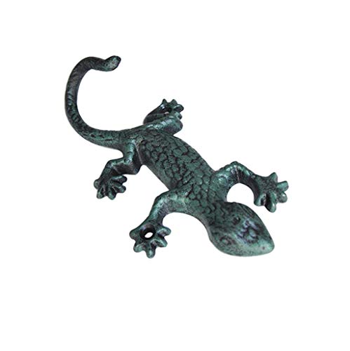 Wall Mount Cast Iron Gecko Shaped Hook Coat Hat Clothes Hanger/Cast Iron Decorative Wall Hook - Gecko Hook Hanger Holder Coat Apron Hat Towel Wall Hook, Wall Hanging Decoration Hook