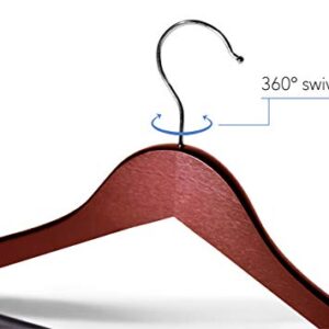 Topline Classic Wood Suit Hangers - 30 Pack (Cherry Finish)