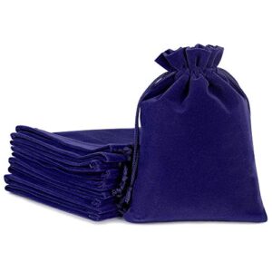 lucky monet 25/50/100pcs velvet drawstring bags jewelry pouches for christmas birthday party wedding favors gift candy headphones art and diy craft (50pcs, royal blue, 5” x 7”)
