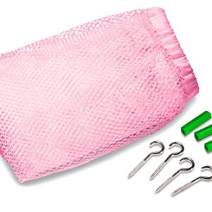 Jumbo Toy Hammock, Pink - Organize Stuffed Animals and Children's Toys with this Mesh Hammock. Great Decor while Neatly Organizing Kid's Toys and Stuffed Animals. Expands to 5.5 feet. (2-Pack)