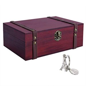 sicohome treasure box, 9.0" wooden box for trinkets,taro cards,gifts and home decor gift box for christmas, birthdays, father's day, bridal showers, weddings, baby showers, valentine's day and graduations