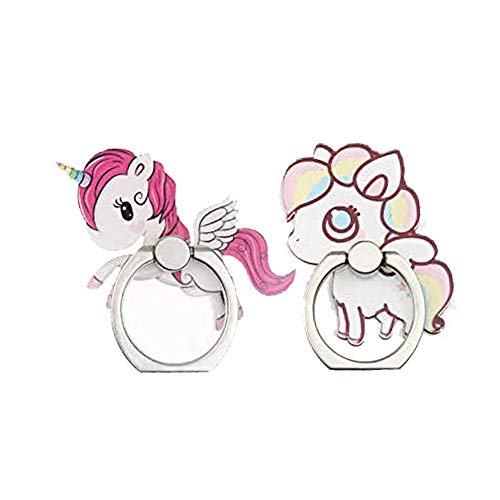 4-Pack Phone Ring Holder Stand, Cute Unicorn 360 Rotation Finger Grip Stand Mount for Cellphones and Tablets (Unicorn Ring)