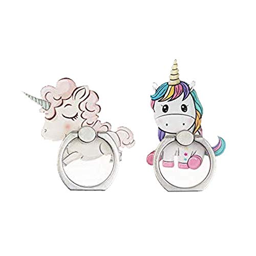 4-Pack Phone Ring Holder Stand, Cute Unicorn 360 Rotation Finger Grip Stand Mount for Cellphones and Tablets (Unicorn Ring)