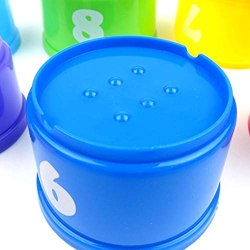 Wontee Bird Educational Stacking Cup Toy Colorful Training Treat Toys for Birds Parrots