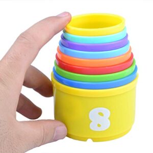 Wontee Bird Educational Stacking Cup Toy Colorful Training Treat Toys for Birds Parrots