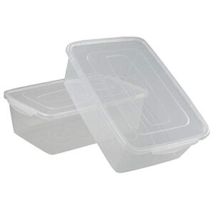 pekky 15 quart plastic storage box, clear bin organizer(2 packs)