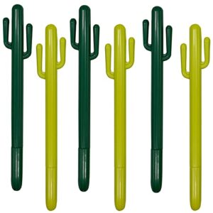 maydahui 40pcs novelty cactus shaped ballpoint pens cute plant pen black gel ink writing for school office home