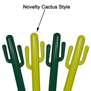 Maydahui 40PCS Novelty Cactus Shaped Ballpoint Pens Cute Plant Pen Black Gel Ink Writing for School Office Home