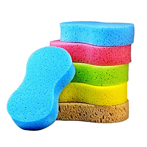 Car Wash Sponges,Large Cleaning Sponges Pad,5Pcs Size 23x11x4.5CM,Mix Colors Cleaning Washing Sponges for Kitchen with Vacuum Compressed Packing