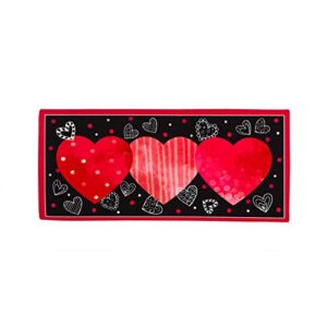 evergreen sassafras valentine's heart interchangeable entrance doormat | indoor and outdoor | 22-inches x 10-inches | non-slip backing | all-season | low profile | home décor