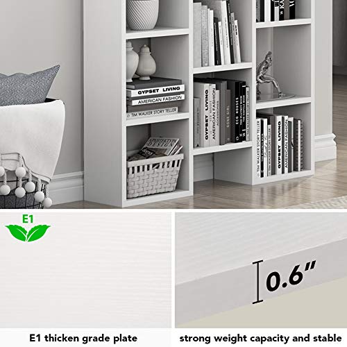 Tribesigns Modern Bookcase, 5-Shelf Storage Organizer Bookshelf with 14-Cube Display Book Shelf for Home Office, Living Room and Bedroom (White)