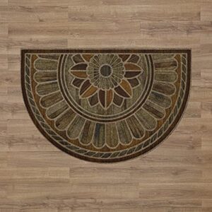 Mohawk Home Entryway Door Mat 2' x 3' All Weather Doormat Outdoor Non Slip Recycled Rubber, Boardwalk Path Chestnut