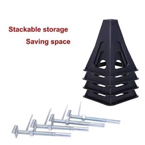 Homeon Wheels Plastic Stabilizer Stack Jacks for RV, Travel Trailers, Pop-Up Camper, Cars or Boats,Can Support Up to 6610 lbs, Extends to 17 inches (4 Packs)