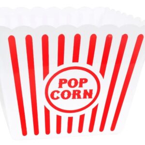 TheLeague Large Plastic Popcorn Container/Bucket- 8.75" wide X 7.25" deep