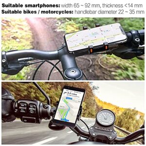 Tiakia Bike Phone Mount - Universal Motorcycle Mount Anti Shake & Anti-Theft, Face & Touch ID Bicycle Phone Holder 360° Rotation for 4.5-7 inches Smartphone