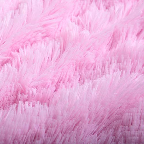 Reafort Luxury Long Hair, PV Fur, Faux Fur Body Pillow Cover/Case 21"x54" with Zipper Closure(Pink, 21"X54" Pillow Cover)