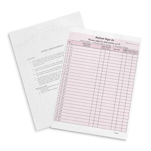 Blue Summit Supplies 125 Patient Sign in Sheets, Carbonless 3 Part Forms with Peel Away Adhesive Labels, HIPAA Compliant for Privacy in Doctor, Medical, Dental Office, Burgundy, 125 Pack