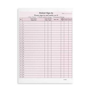 Blue Summit Supplies 125 Patient Sign in Sheets, Carbonless 3 Part Forms with Peel Away Adhesive Labels, HIPAA Compliant for Privacy in Doctor, Medical, Dental Office, Burgundy, 125 Pack