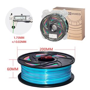 XVICO 3D Printer Filament PLA Filament PETG 1.75mm Filament Dimensional Accuracy +/- 0.02mm 1kg Spool 1.75 mm Pack of 1 (PLA(Polylactic Acid), 01pla Rainbow)