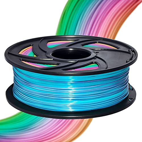 XVICO 3D Printer Filament PLA Filament PETG 1.75mm Filament Dimensional Accuracy +/- 0.02mm 1kg Spool 1.75 mm Pack of 1 (PLA(Polylactic Acid), 01pla Rainbow)