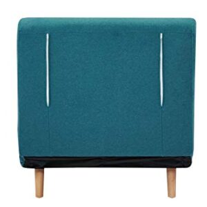 GIA Tri-Fold Convertible Polyester Sofa Bed Chair with Removable Pillow and Legs, Peacock Blue 1 pack