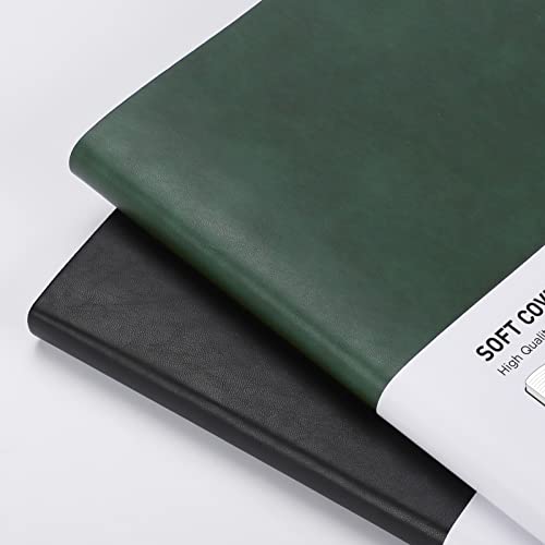 RETTACY College Ruled Leather Notebook 2 Pack - Large Business Notebook with 408 Pages,Work Notebook with 100gsm Thick Paper,7.6" X 10"