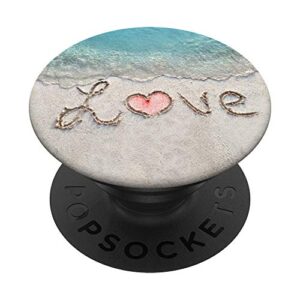 beach sand love heart ocean water lover popsockets swappable popgrip