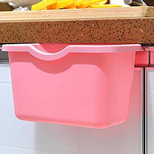 Earchy Creative Cabinet Door Hanging Debris Desktop Plastic Trash Can Wastebaskets Bedroom Living Room Office Trash Can Plastic Trash Can