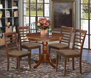 east west furniture anml5-mah-c dining table set, 5-piece