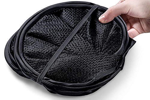 V-Shine Mesh Pop-Up Laundry Hamper, Collapsible Mesh Laundry Hamper Basket with Reinforced Carry Handles,Folding Pop-Up Clothes Hampers for Room, College Dorm or Travel (Black, 2Pack)