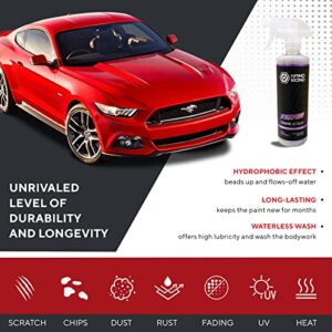 Nano Bond Ceramic Coating Spray Detailer, Spray Wax for Car, Quick Waterless Wash, Hydrophobic Top Coat, Professional Grade Sealant Polish for Cars, Rvs, Motorcycles, Boats, and Atvs, 16oz