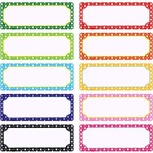 50 pieces magnetic name tags dry erase labels white board nameplates sticker for school office home, 3 x 1.2 inch, 10 colors (cute)