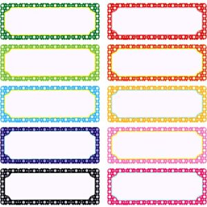 50 Pieces Magnetic Name Tags Dry Erase Labels White Board Nameplates Sticker for School Office Home, 3 x 1.2 Inch, 10 Colors (Cute)