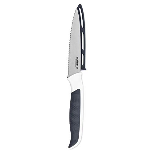 Zyliss E920216 Comfort Serrated Paring Knife, 10.5 cm/4 Inch, Japanese Stainless Steel, Black/White, Kitchen Knife/Vegetable Knife, Dishwasher Safe, 5 Year Guarantee