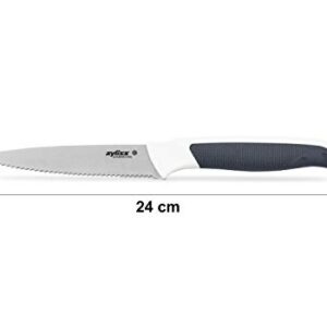 Zyliss E920216 Comfort Serrated Paring Knife, 10.5 cm/4 Inch, Japanese Stainless Steel, Black/White, Kitchen Knife/Vegetable Knife, Dishwasher Safe, 5 Year Guarantee