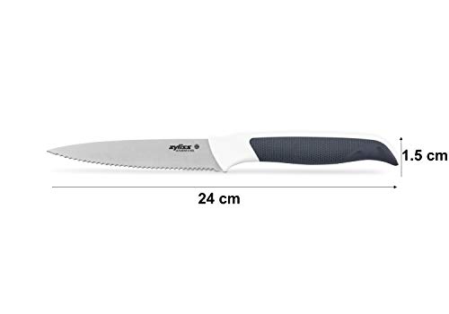 Zyliss E920216 Comfort Serrated Paring Knife, 10.5 cm/4 Inch, Japanese Stainless Steel, Black/White, Kitchen Knife/Vegetable Knife, Dishwasher Safe, 5 Year Guarantee